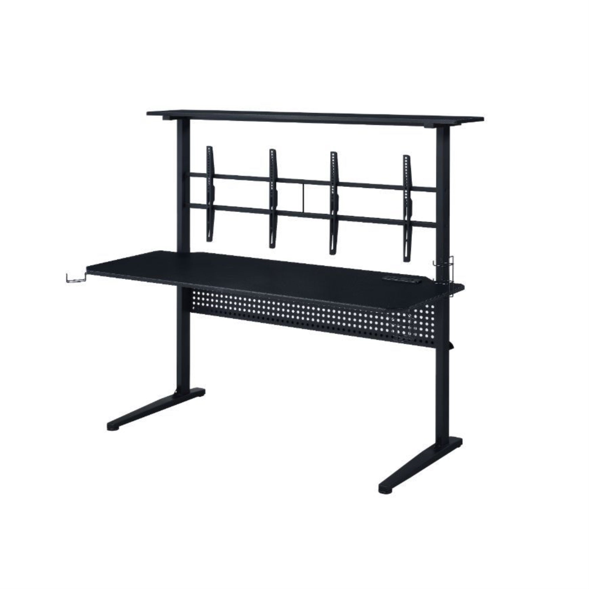Gaming Table w/USB Port, Black Finish