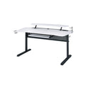 Gaming Table w/USB Port, Black & White Finish