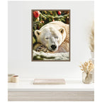 Sylvie Framed Canvas Icebear Sleeping Beneath a Christmas Tree by Michael Schauer