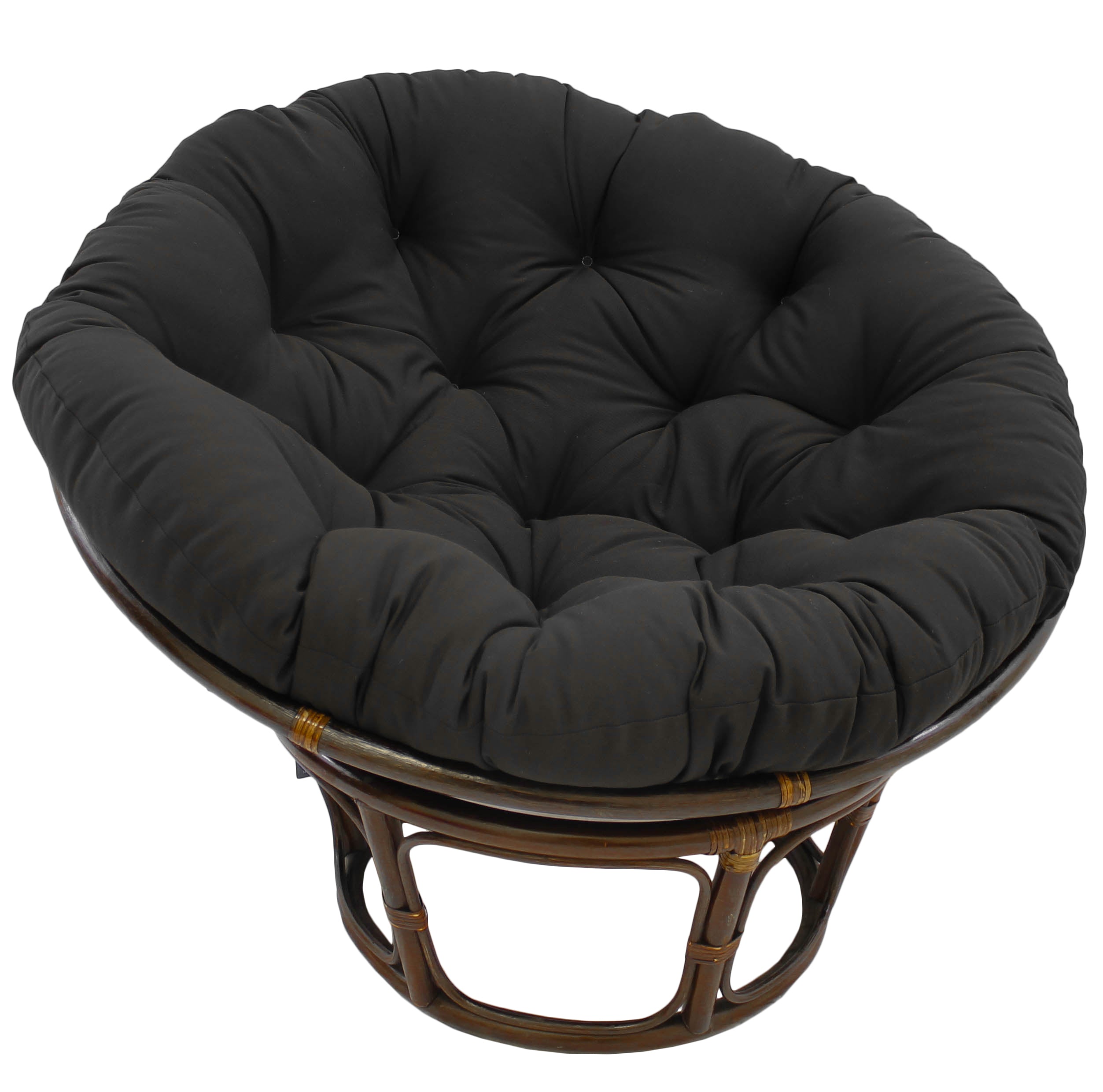 44-Inch Solid Twill Papasan Cushion (Fits 42-Inch Papasan Frame) - Black