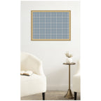Framed Fabric Pinboard Light Blue Plaid Wall Organization