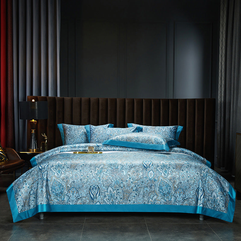 CasaFoyer 140TC Cotton Satin Digital Printed Four-piece Bedding Set