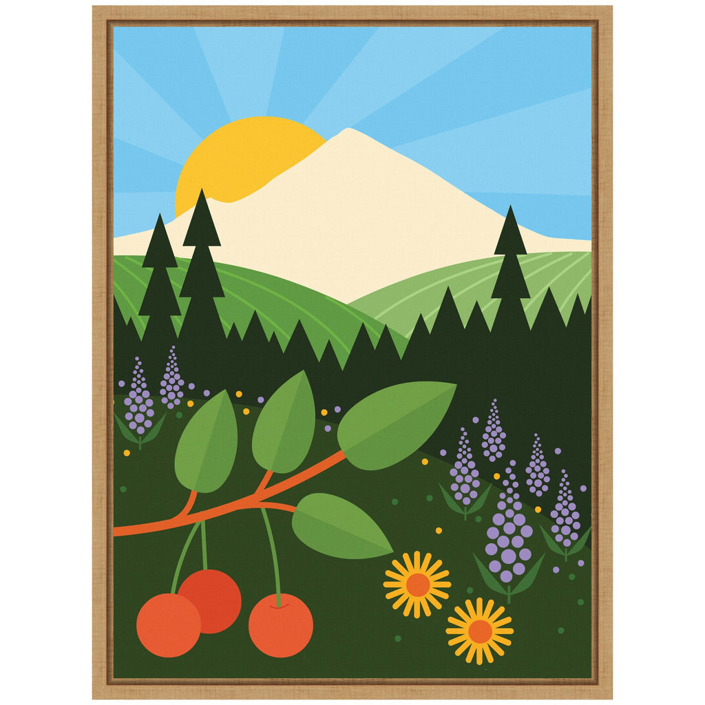 Sylvie Mount Hood Framed Canvas by Amber Leaders