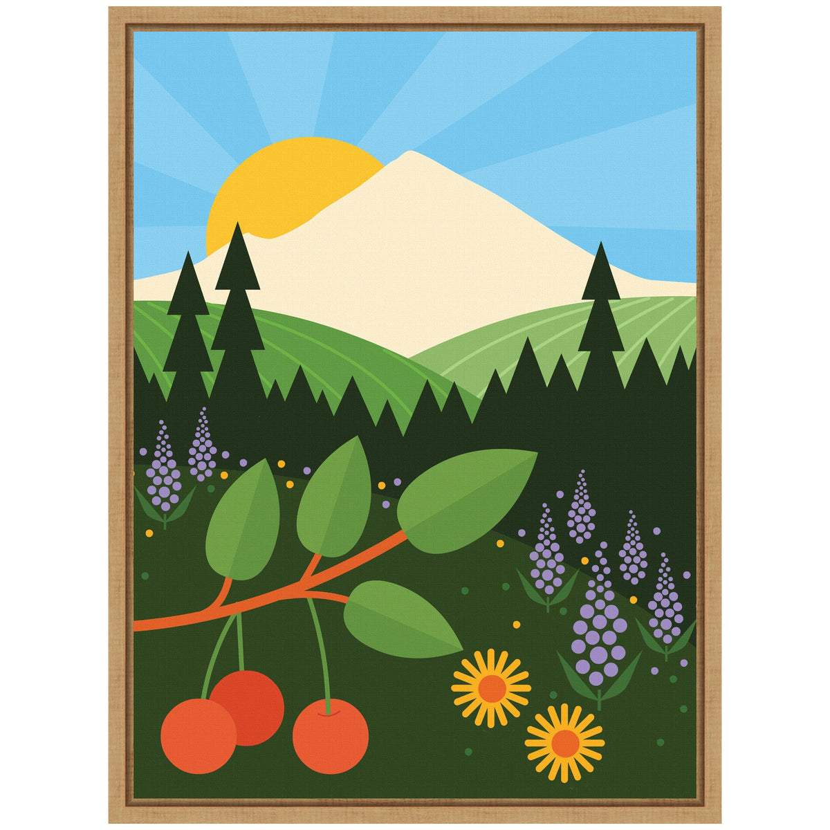 Sylvie Mount Hood Framed Canvas by Amber Leaders