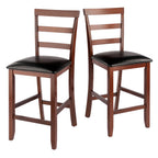 Scalera Ladder Back Swivel Bar Stool - Classic Design, Solid Wood Construction, Comfortable Seat, Walnut Finish - Ergode