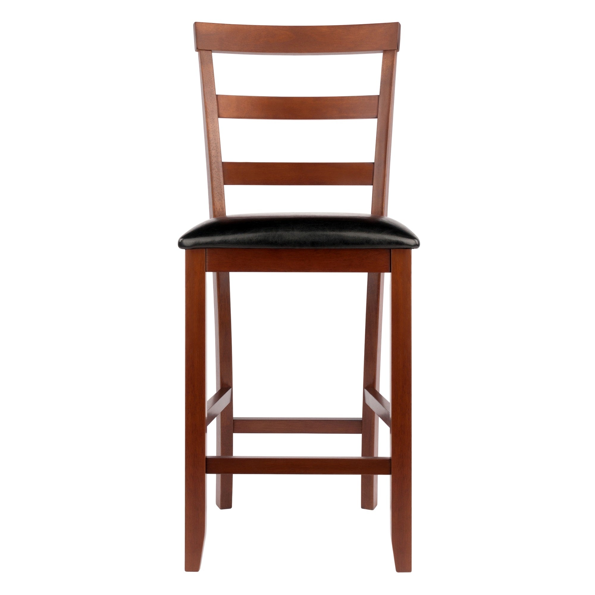 Scalera Ladder Back Swivel Bar Stool - Classic Design, Solid Wood Construction, Comfortable Seat, Walnut Finish - Ergode