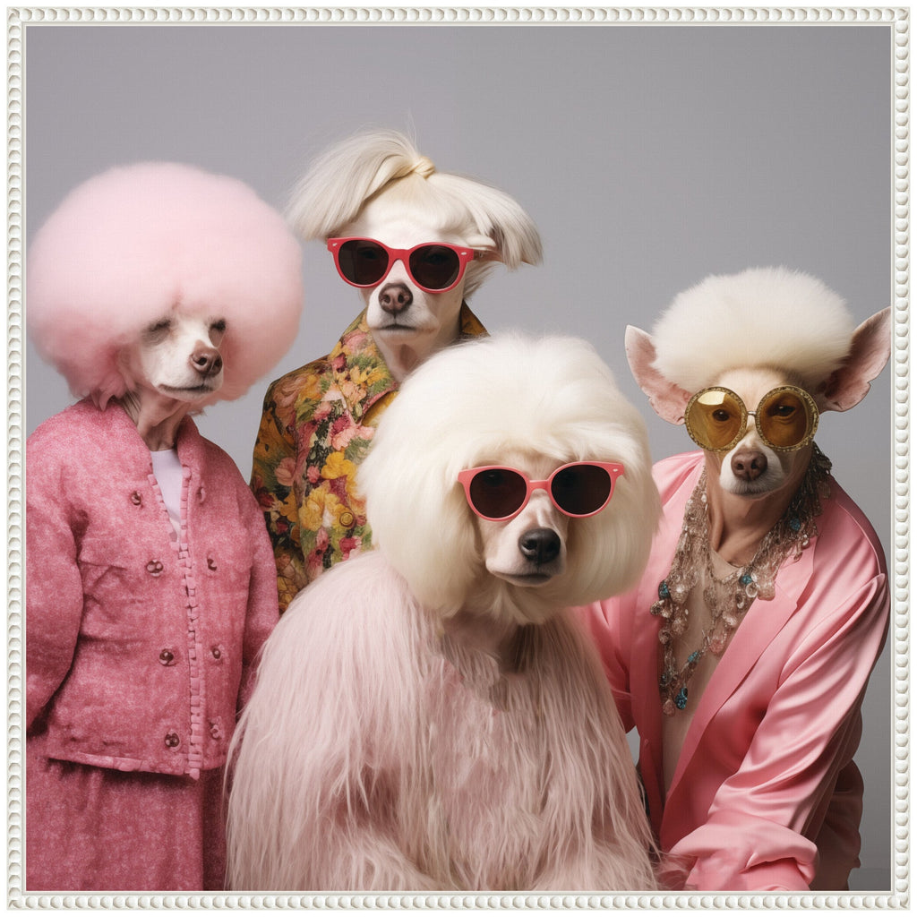 Sylvie Golden Lady Dogs Framed Canvas by The Creative Bunch Studio