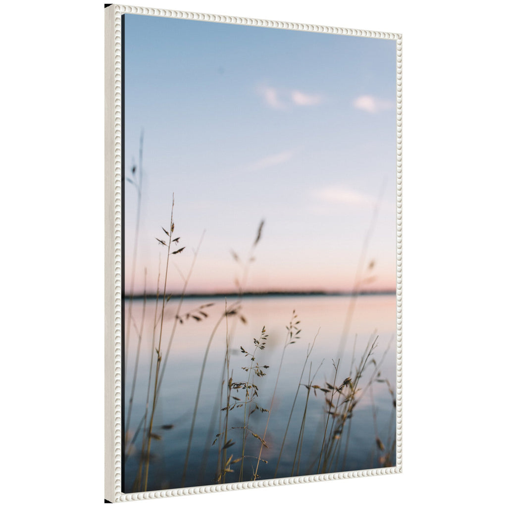 Sylvie Serene Sunset Lake Landscape Framed Canvas by Patricia Hasz