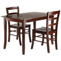 Inglewood 3Pc Dining Table With Ladderback Chairs, Walnut