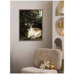 Sylvie Framed Canvas Reindeer Sitting Under a Christmas Tree by Michael Schauer