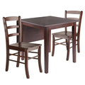 Ergode Wood Perrone Drop Leaf Dining Table And Chairs Set  Versatile, Spacesaving, Walnut Finish  Includes 2 Chairs  Easy As