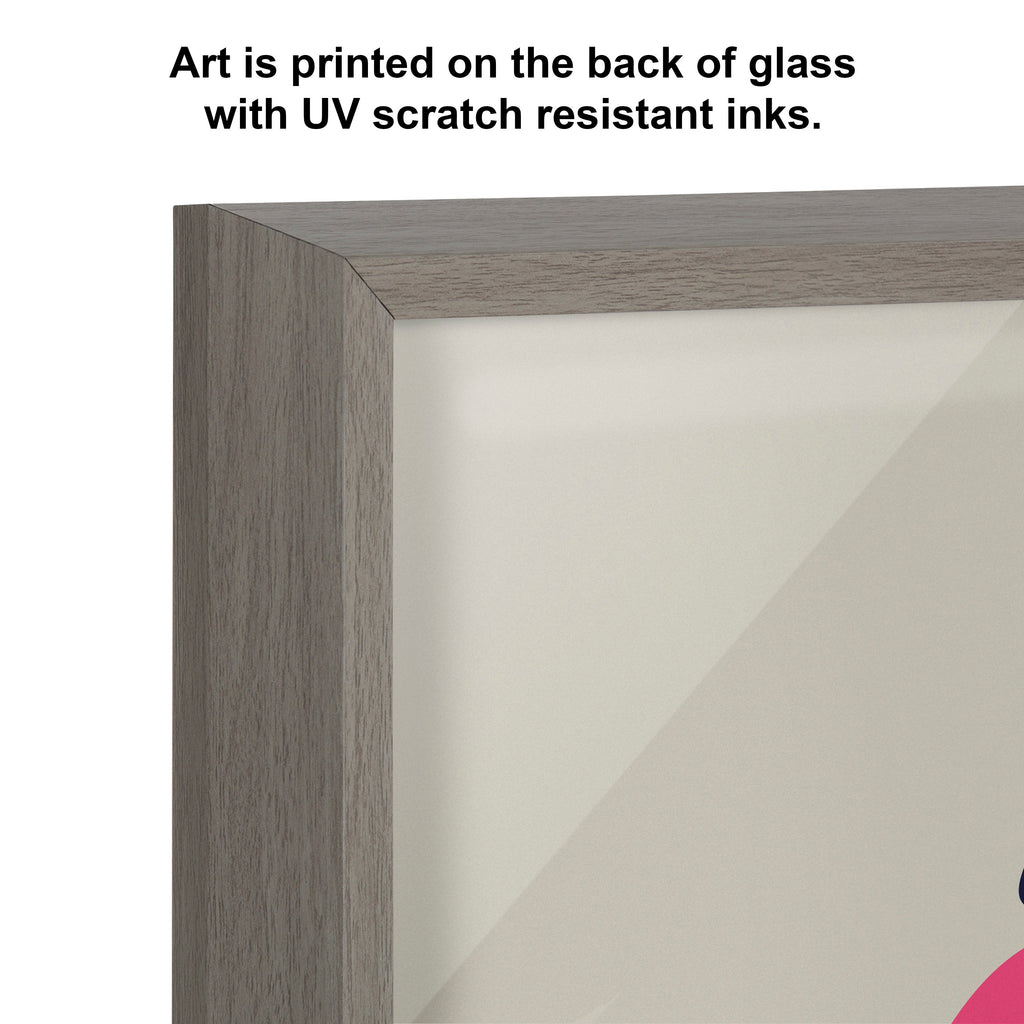 Blake Mid Century Modern Llama in the Tub Framed Printed Glass by Rachel Lee of My Dream Wall