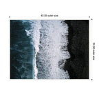 Sylvie Ocean Waves on the Black Beach in Iceland Framed Canvas by Michael Schauer