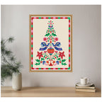 Sylvie Framed Canvas Folk Art Christmas Tree by Rachel Lee