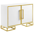 Elsa 2door Accent Cabinet with Adjustable Shelves White and Gold