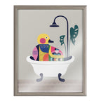 Blake Mid Century Modern Duckie in the Tub Framed Printed Glass by Rachel Lee of My Dream Wall