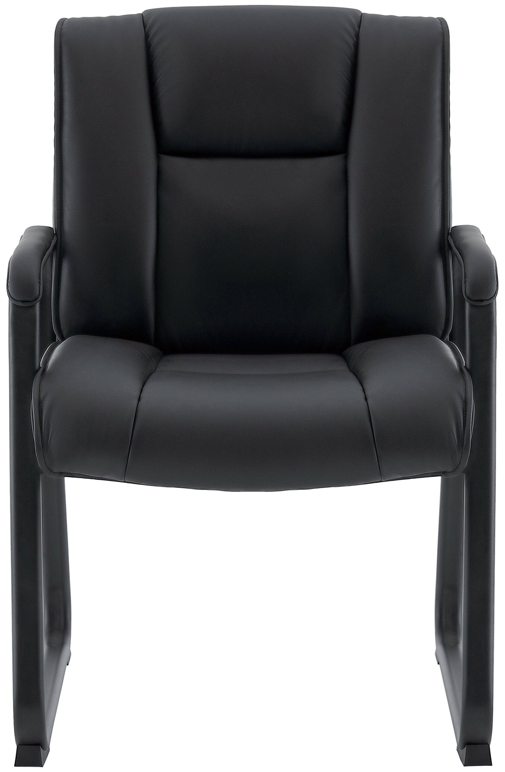 Premium Top Grain, Genuine Leather Waiting Room Chair with Sled Base