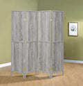 Rustic Grey Driftwood FourPanel Screen