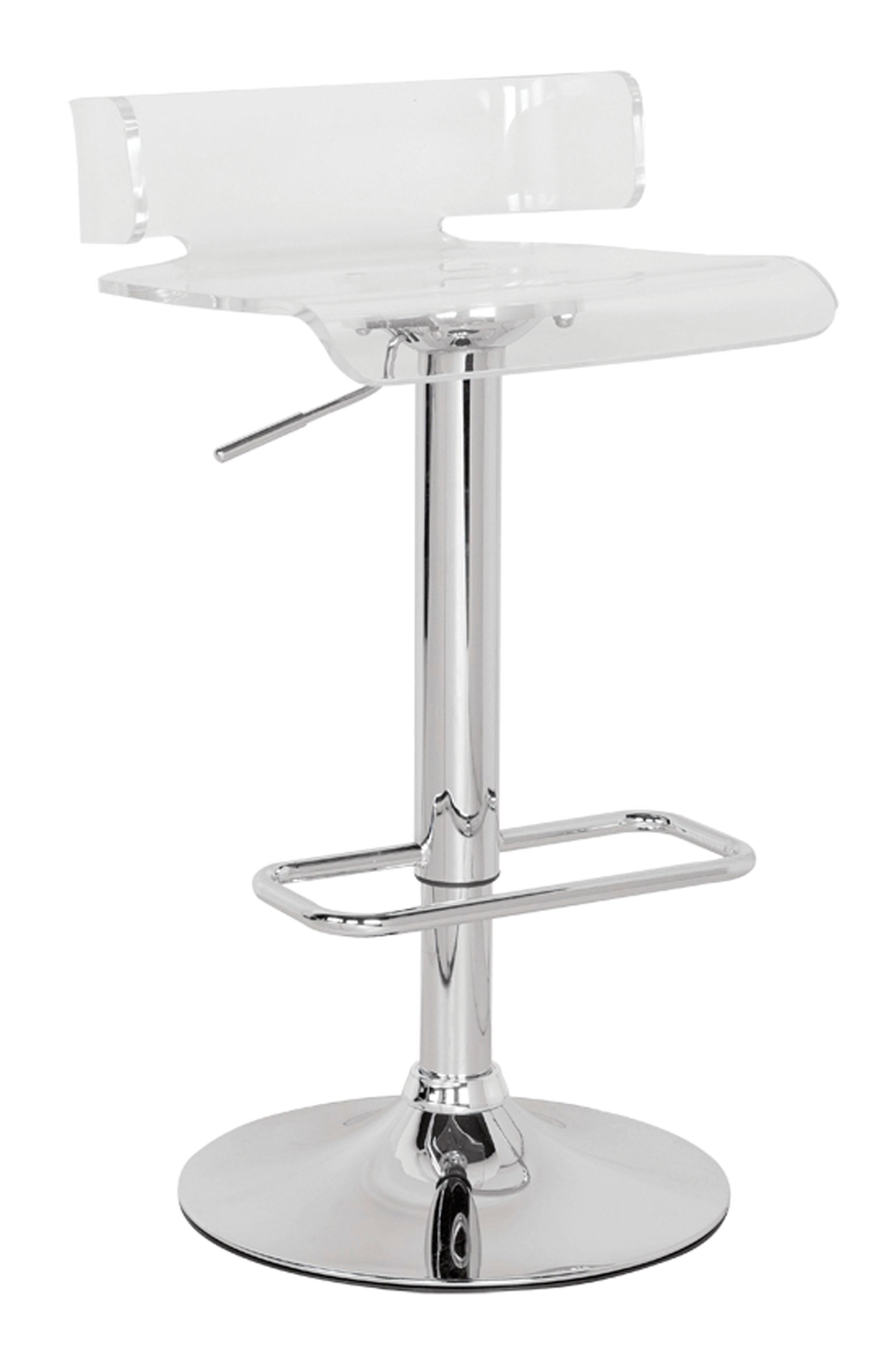Acme Rania Swivel Adjustable Bar Stool In Clear