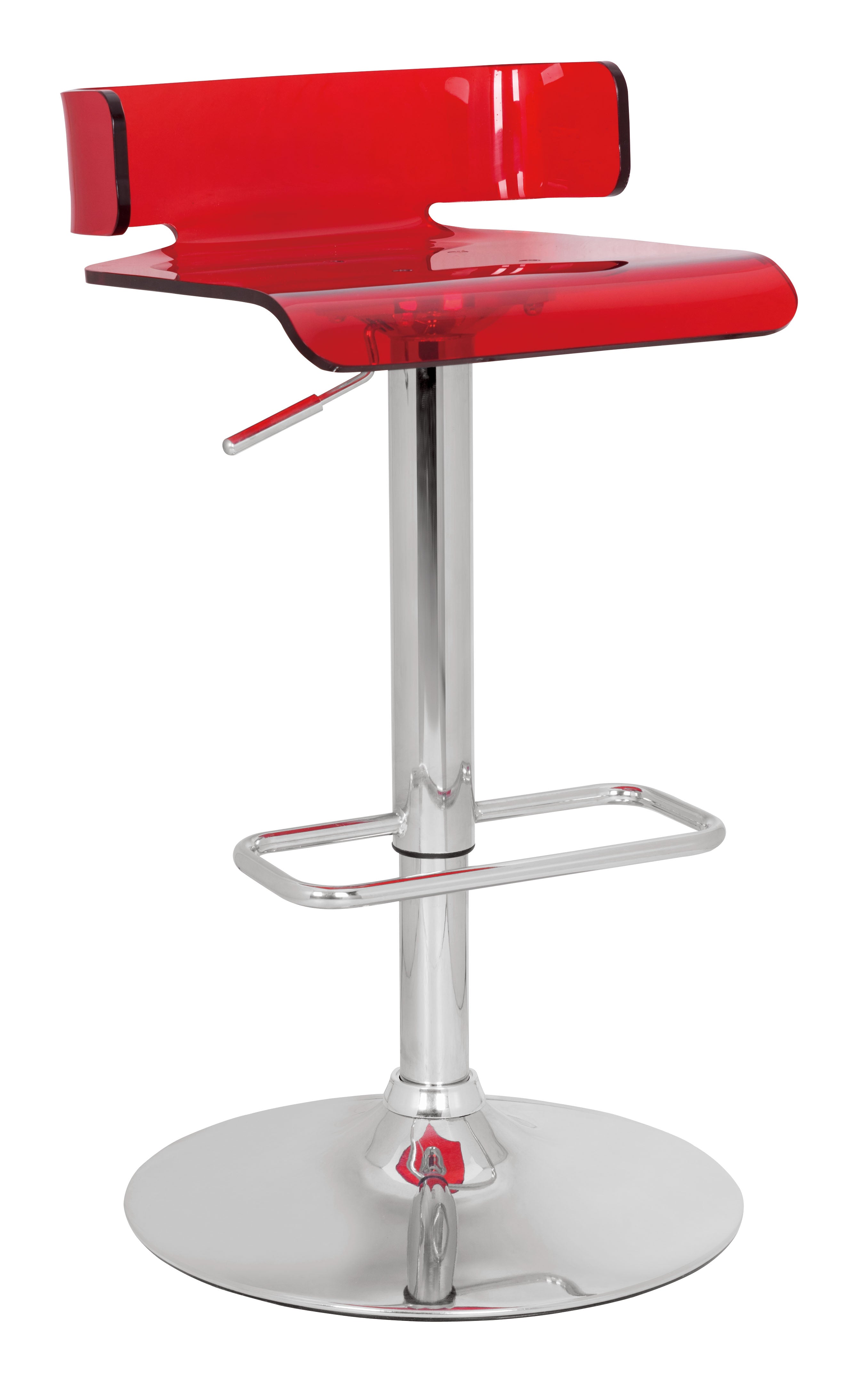 Acme Rania Swivel Adjustable Bar Stool In Red