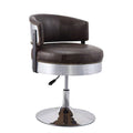 96268 Adjustable Chair w/Swivel - Distress Chocolate Top Grain Leather & Chrome