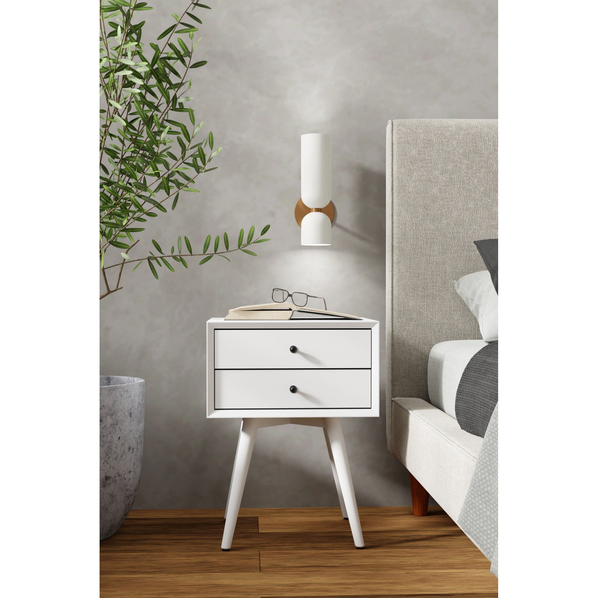 Flynn Small Nightstand, White