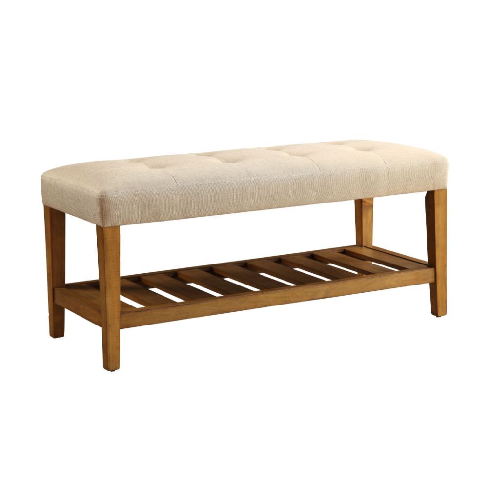 Acme Charla Bench in Beige and Oak