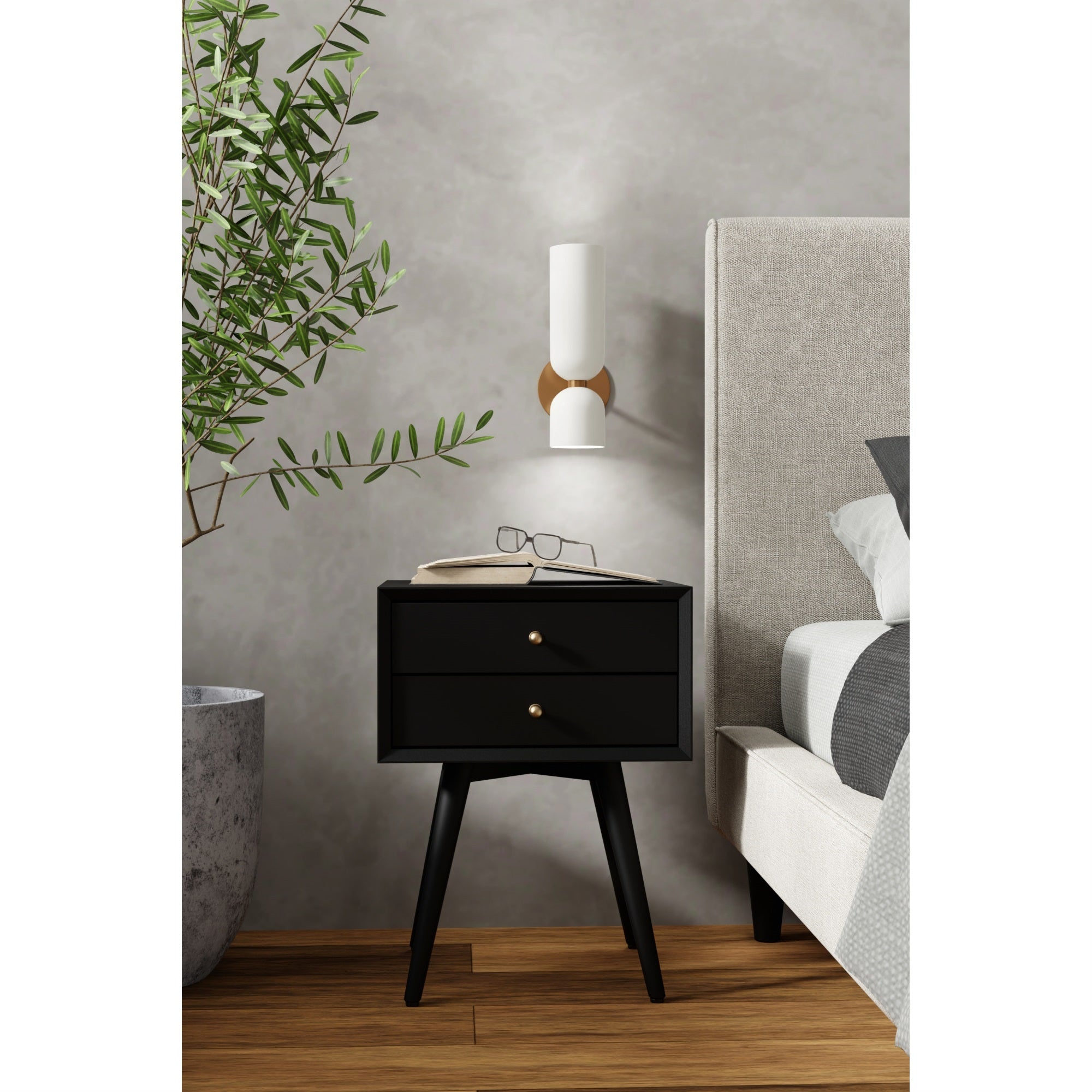 Flynn Small Nightstand, Black