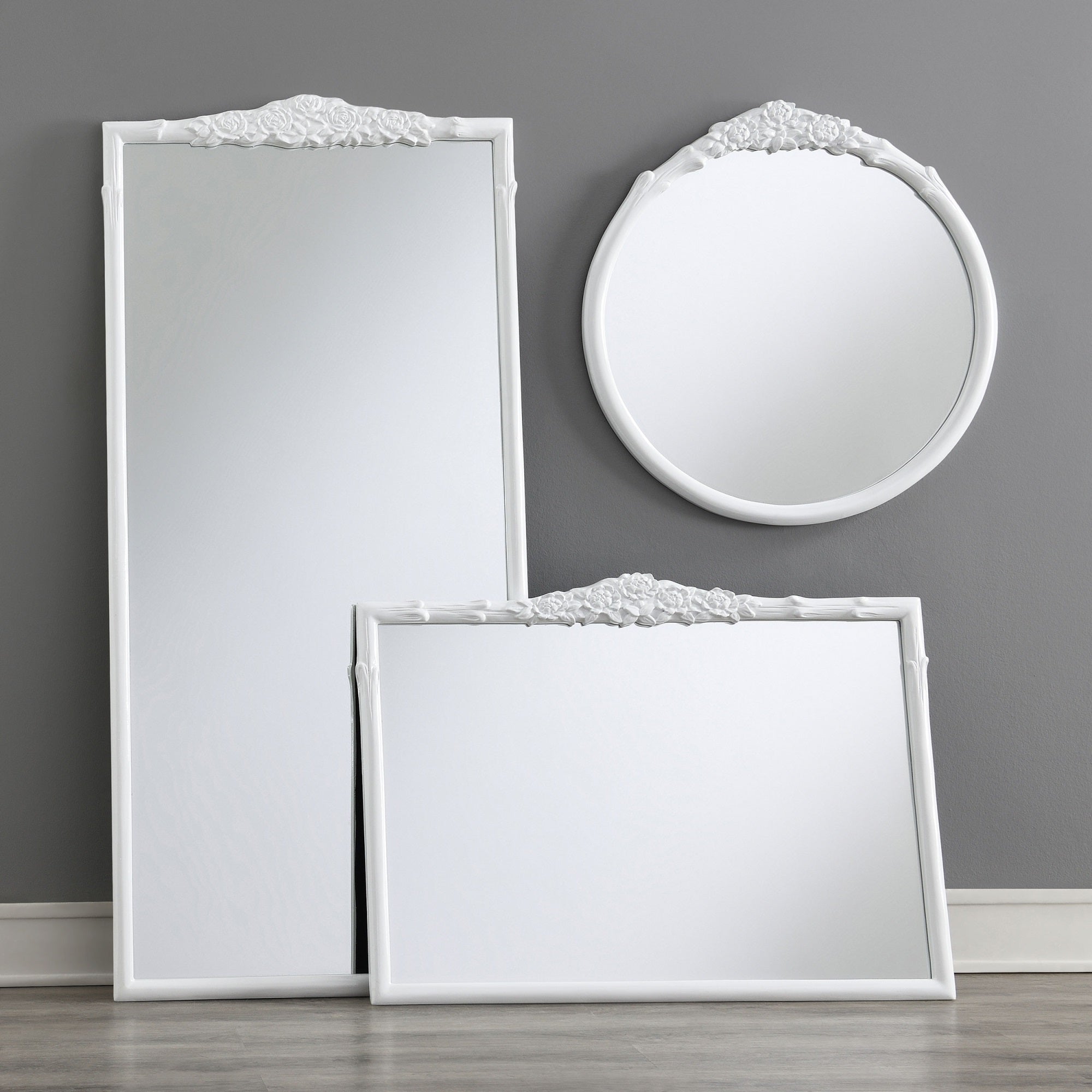Coaster Sylvie Floor Mirror, White High Gloss