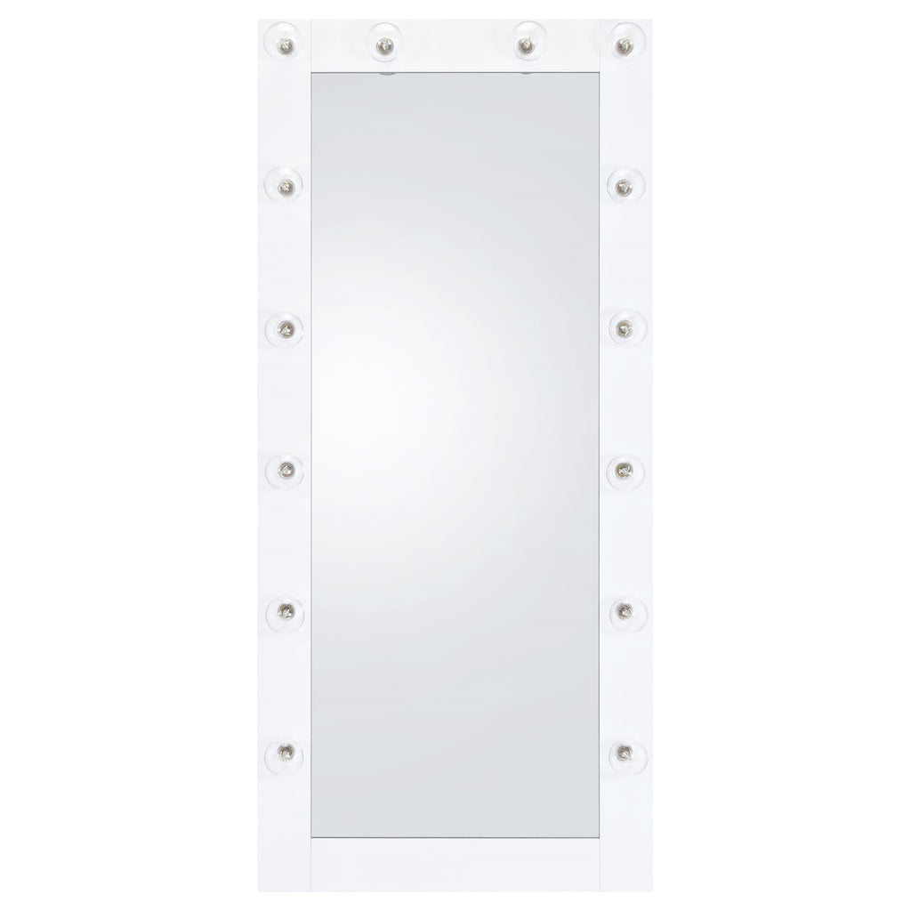 Coaster Zayan Floor Mirror, White High Gloss