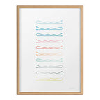 Blake Colorful Bobby Pins Framed Printed Glass by Leonora Jennifer Benza of Yellow Heart Art