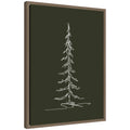 Sylvie Framed Canvas Minimalist Evergreen Trees Sketch 1 Green by The Creative Bunch Studio