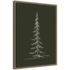 Sylvie Framed Canvas Minimalist Evergreen Trees Sketch 1 Green by The Creative Bunch Studio