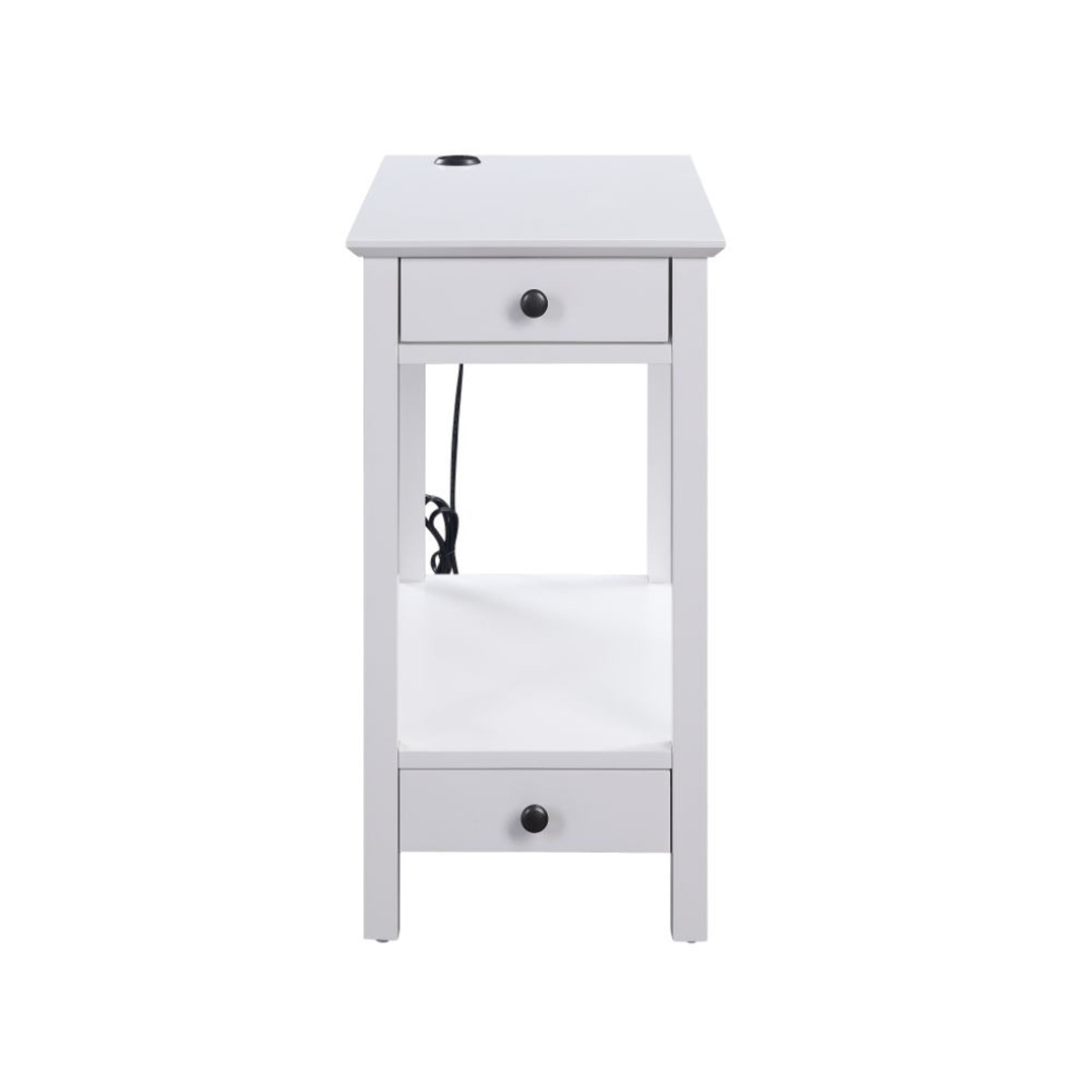 Accent Table (USB Charging Dock), White