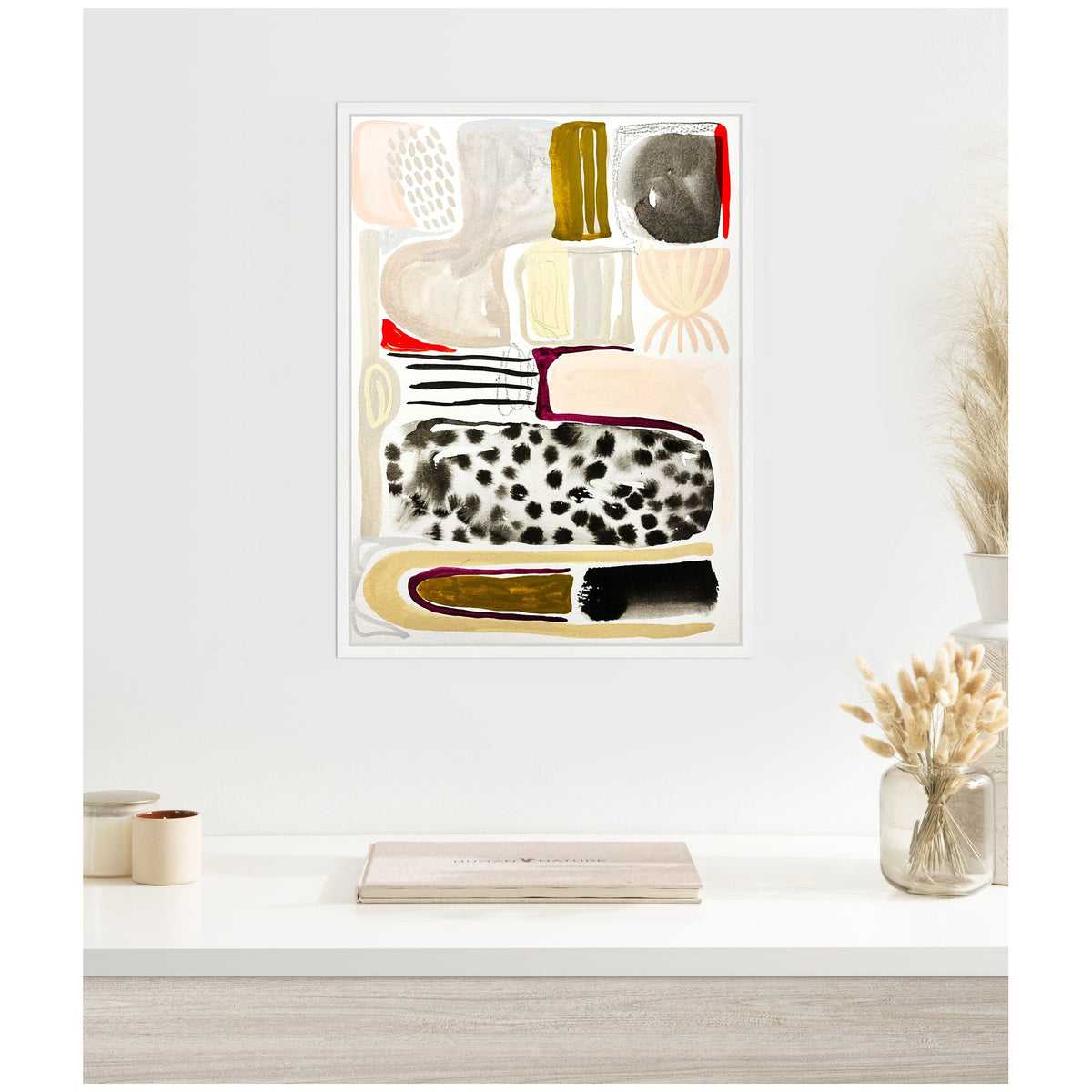 Sylvie Abstract 03 Framed Canvas by Emma Daisy