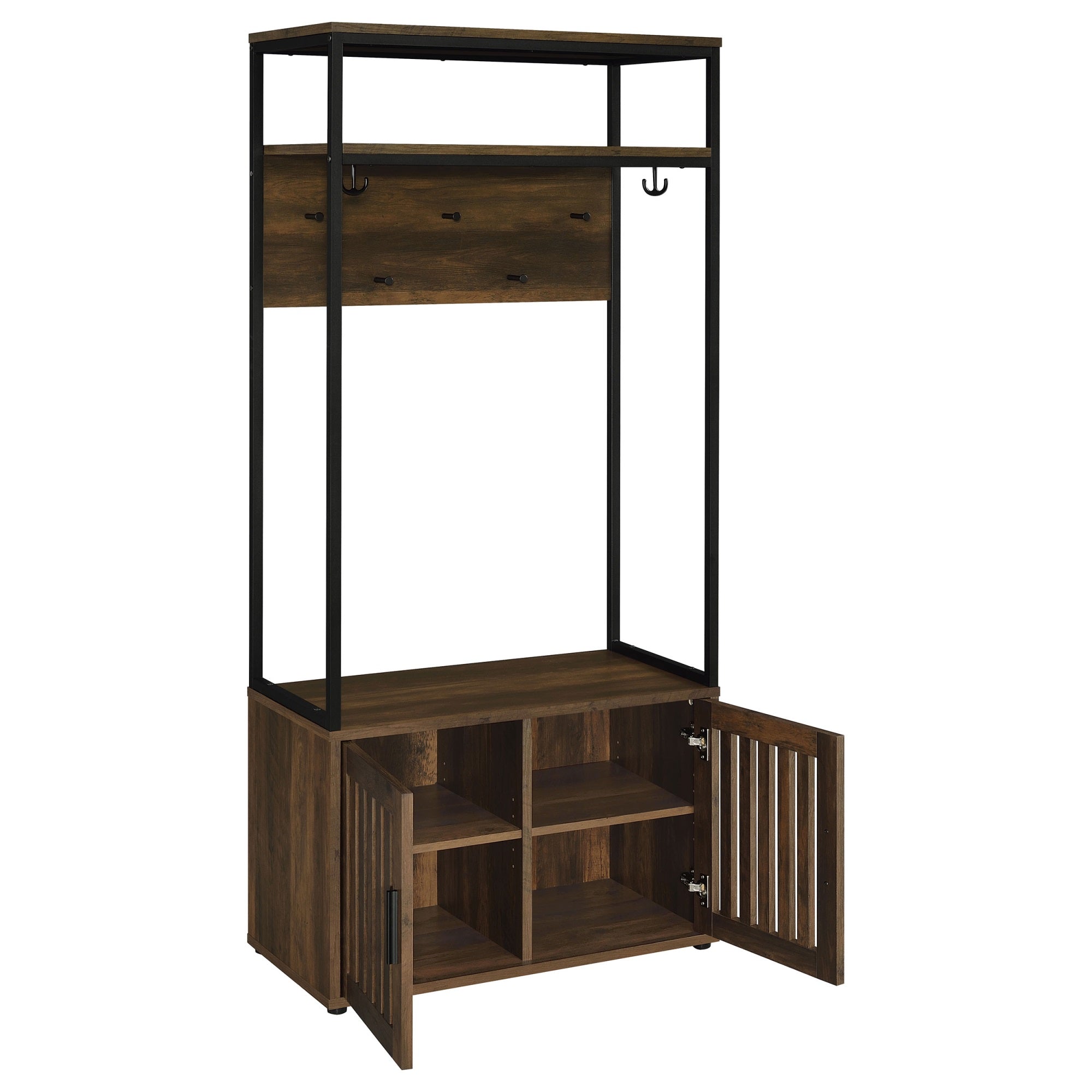 Coaster Home Furnishings Quincy 2-Door Engineered Wood Hall Tree Dark Pine And Black