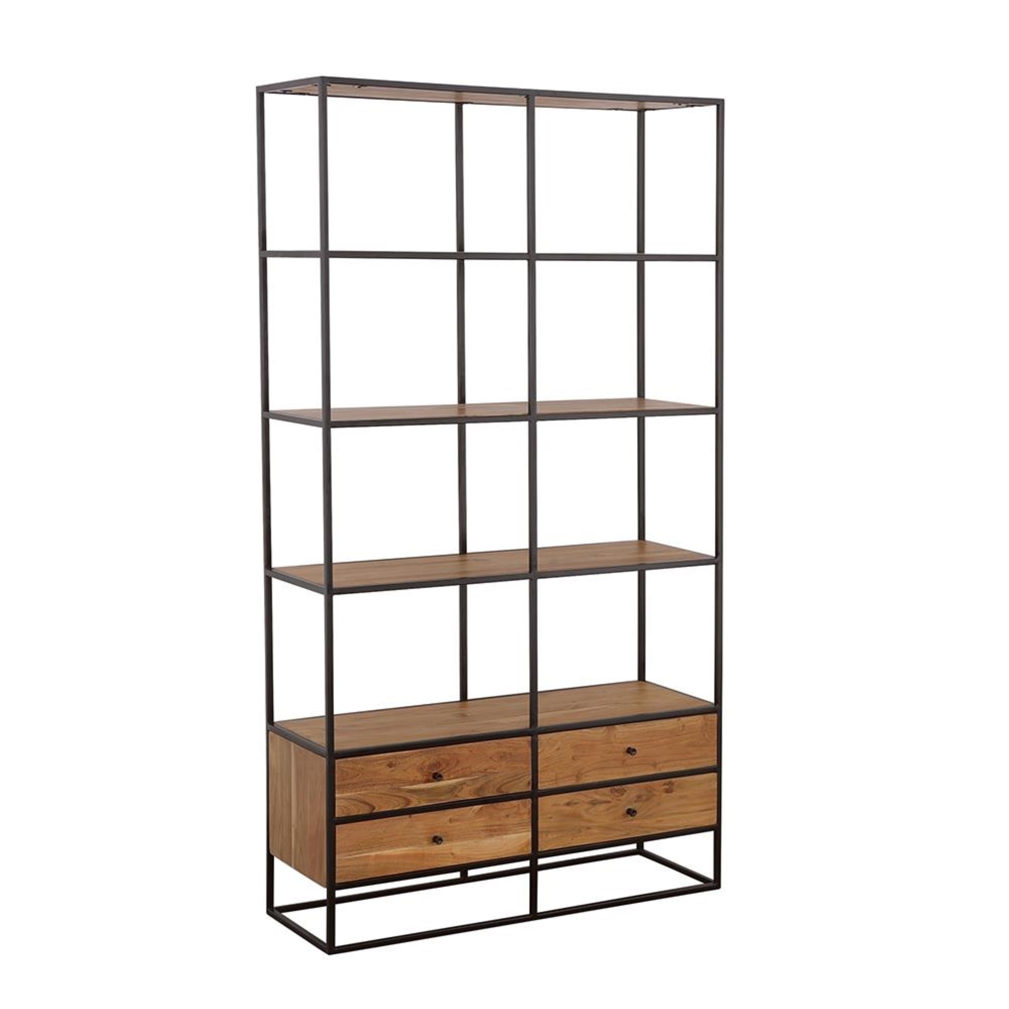 Coaster Home Furnishings 4-Drawer Etagere Natural Sheesham and Black