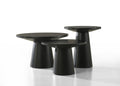 Grantham Black 3Pc Coffee, End, & Console Occasional Table Set with Pedestal Base