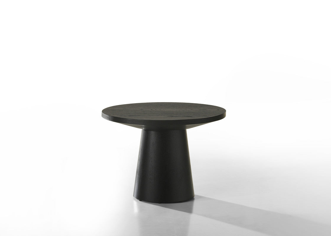 Grantham Black 22'W Round End Table With Pedestal Base
