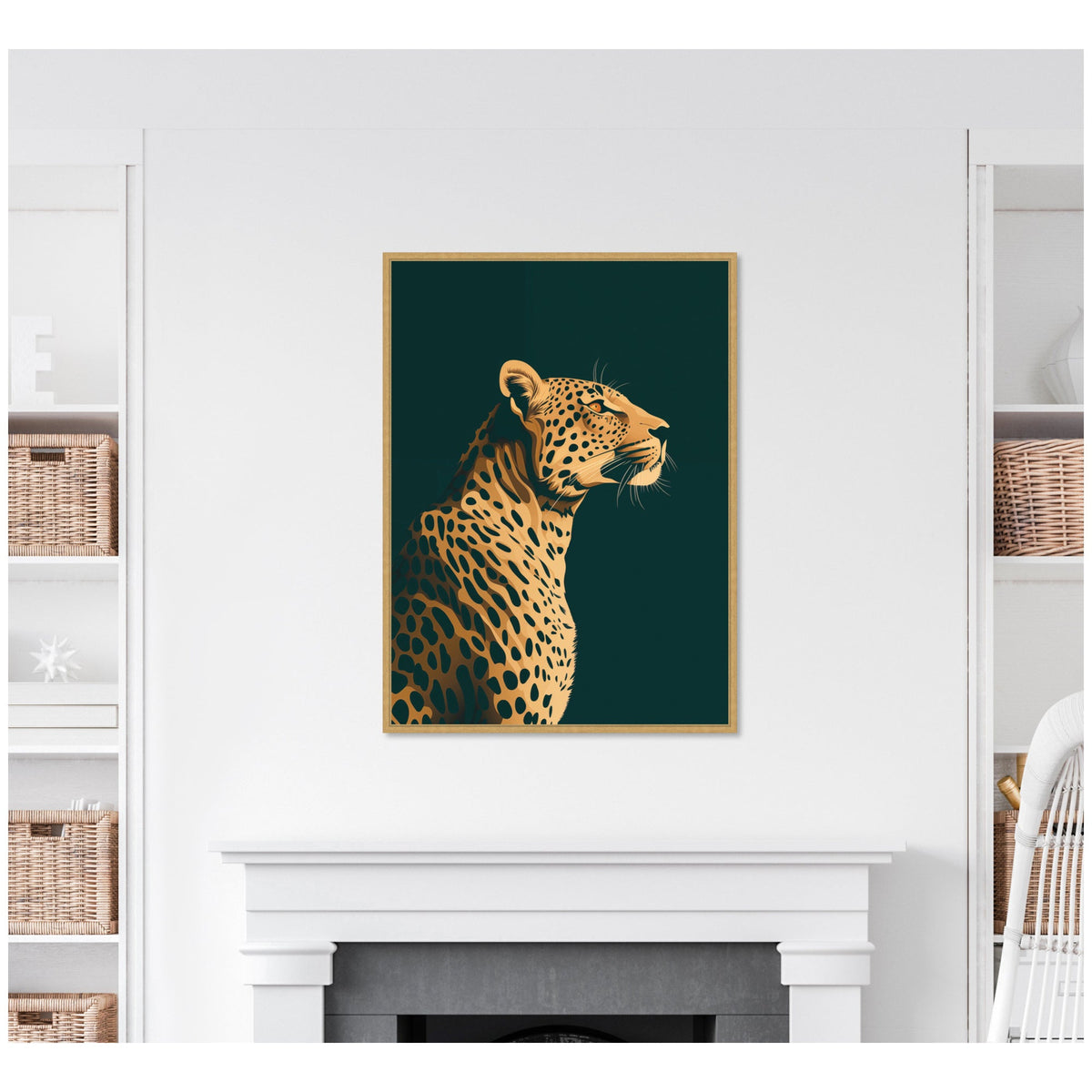 Emerald Gilded Cheetah by The Creative Bunch Studio Framed Canvas Wall Art Print