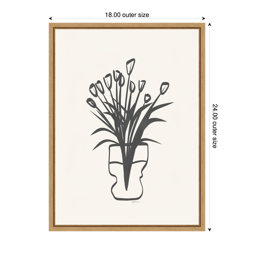 Tulips by Gabrielly Guedes Framed Canvas Wall Art Print