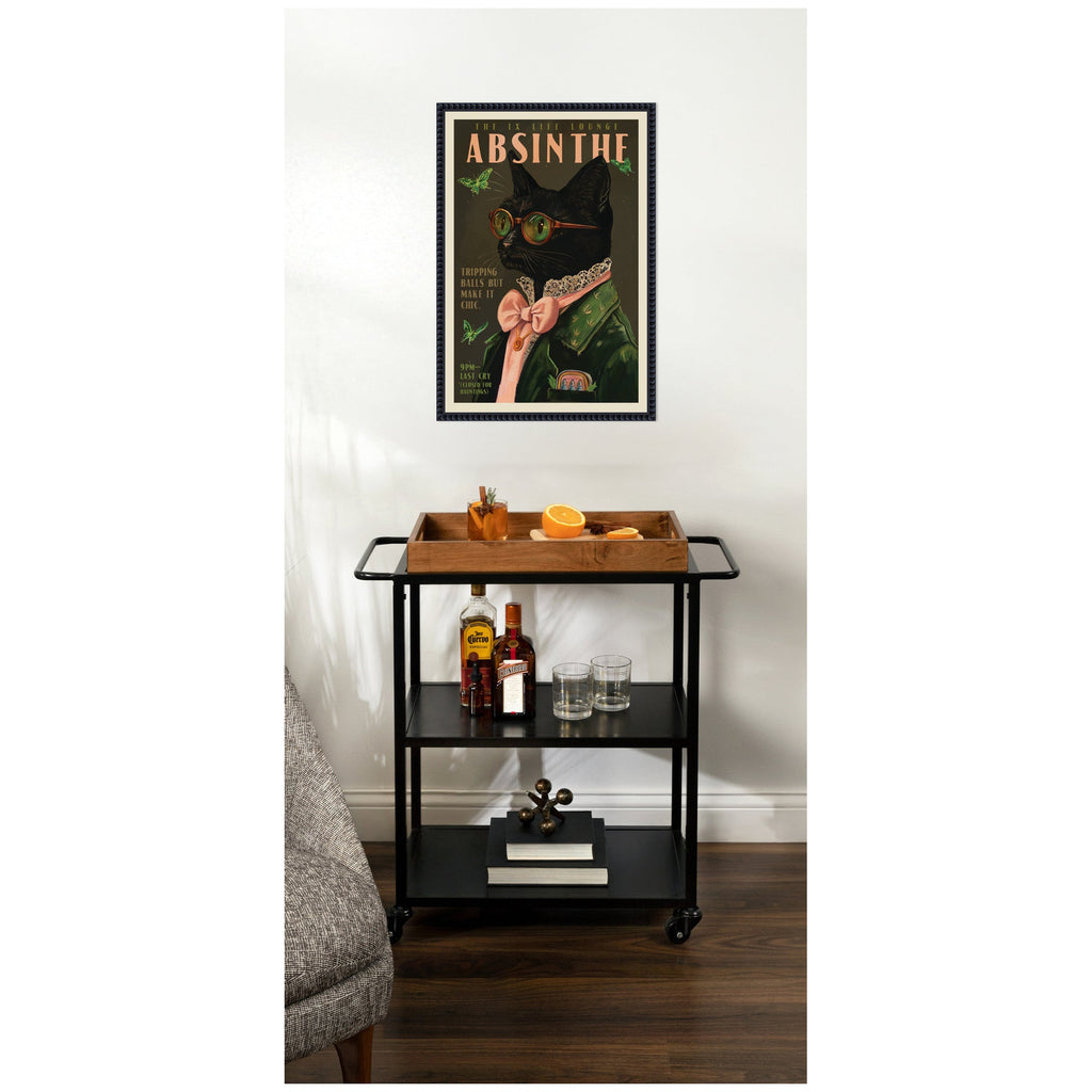 WG Absinthe Kitty by The Whiskey Ginger Framed Canvas Wall Art Print