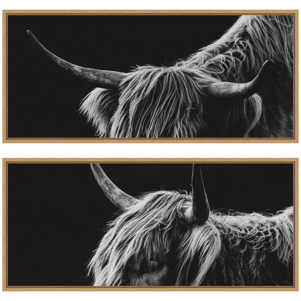 Natural Scottish Highland Panel 2 Piece Framed Canvas Wall Art Set by Crystal Lynn Collins