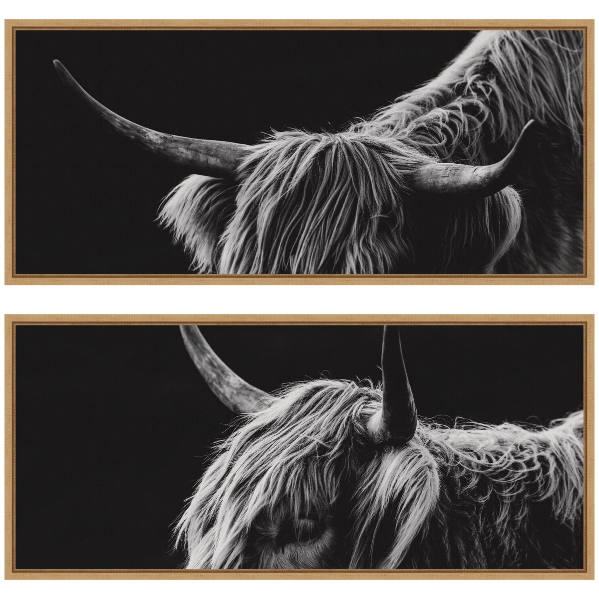 Natural Scottish Highland Panel 2 Piece Framed Canvas Wall Art Set by Crystal Lynn Collins