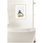 Bear in Cottage Green Bath by Amy Peterson Framed Wall Art Print