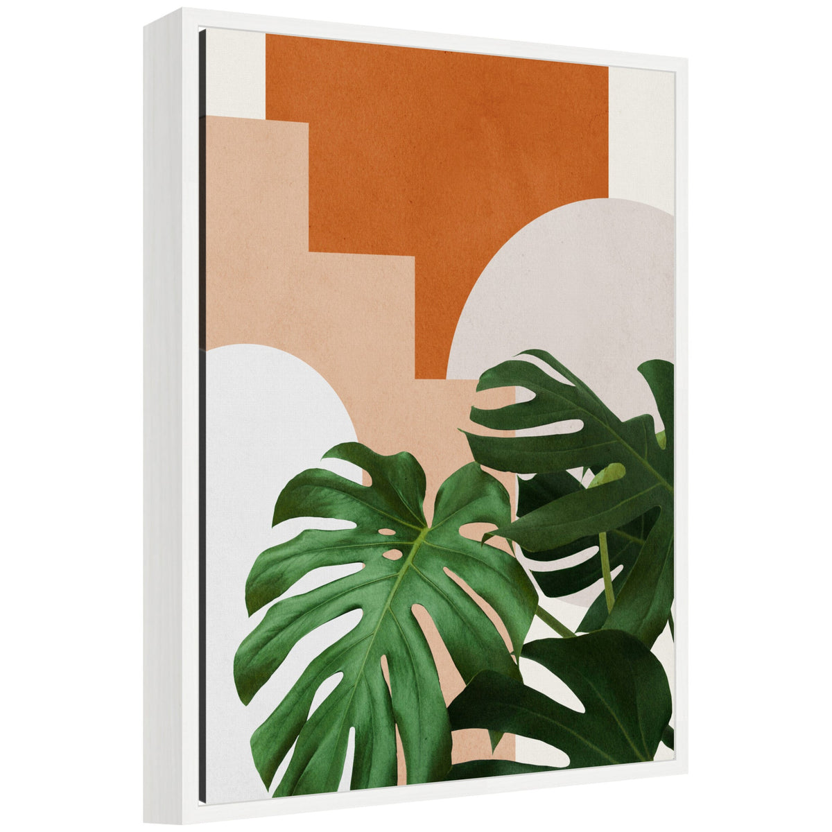 Sylvie Abstract Botanical 2 Leaves Framed Canvas by July Art Prints