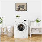 Modern Linocut Leopard 2 by The Creative Bunch Studio Framed Canvas Wall Art Print