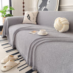 Textured Woven Modern Sofa Cover, Natural Blend Decorative Couch Throw Blanket