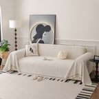 Textured Woven Modern Sofa Cover, Natural Blend Decorative Couch Throw Blanket