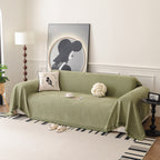 Textured Woven Modern Sofa Cover, Natural Blend Decorative Couch Throw Blanket